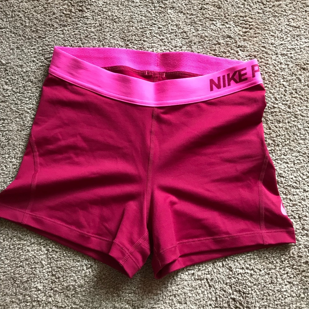 Nike pro shorts sz M (red/hyper-pink)